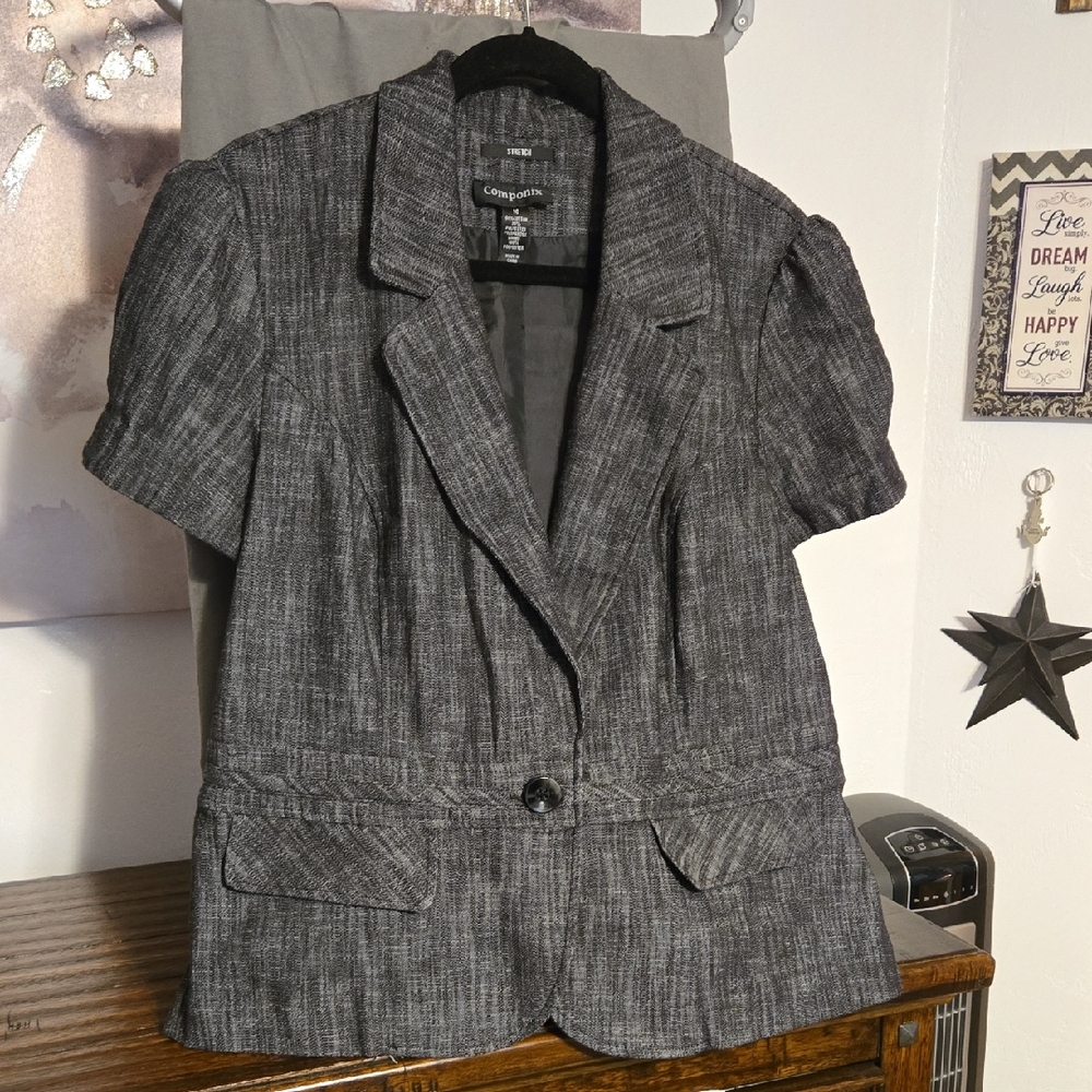 Componix Charcoal Short Sleeve Blazer 16